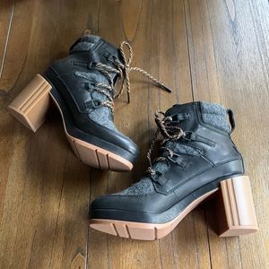 Sorel Blake Lace Up High Heel Booties